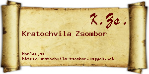 Kratochvila Zsombor névjegykártya